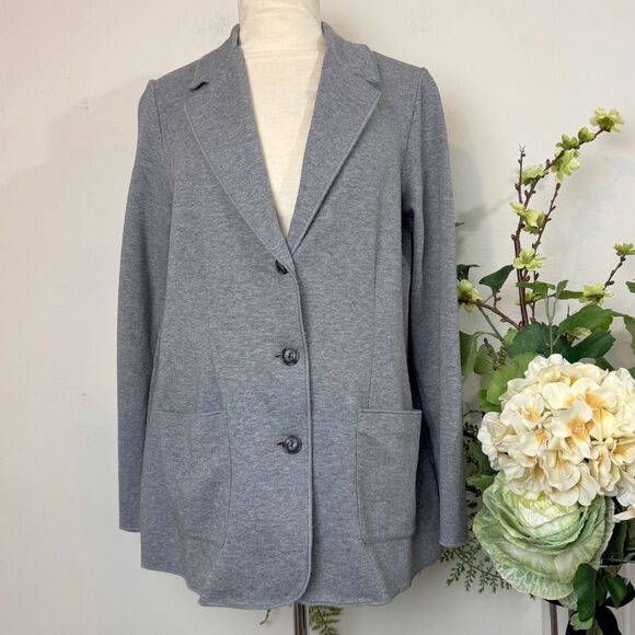 J. JILL relaxed heather grey blazer| medium - Picture 1 of 11